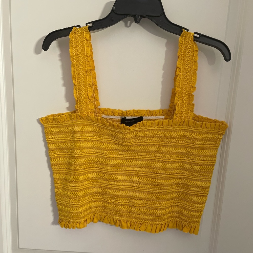 Yellow Smocked Crop Top 💛